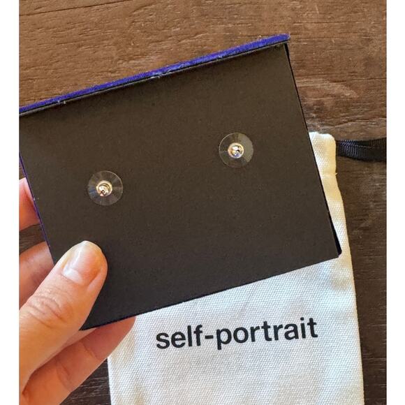 Self-Portrait Large Round Crystal Earrings - Picture 8 of 8